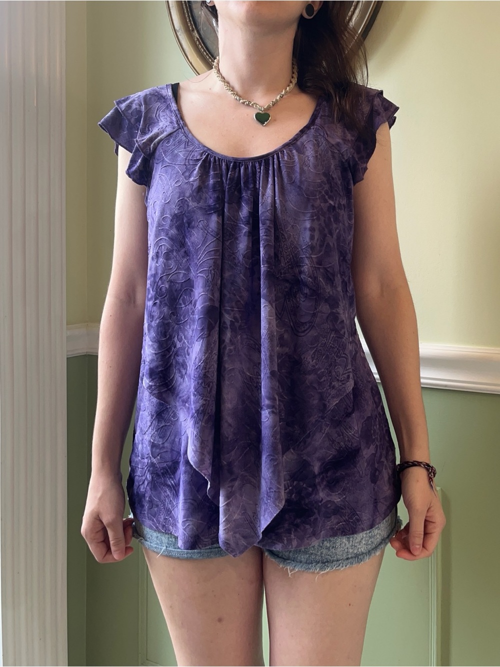 Dress Barn Y2K purple handkerchief top